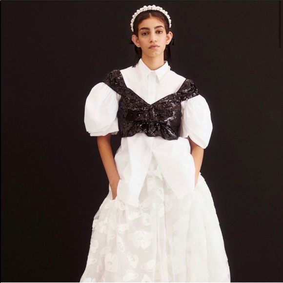 NWT Simone Rocha black sequin top